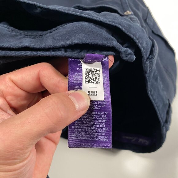 Ralph Lauren Purple Label Classic Slim Fit Stretch Chino Pants Navy mens 32x27.5 - Picture 7 of 12